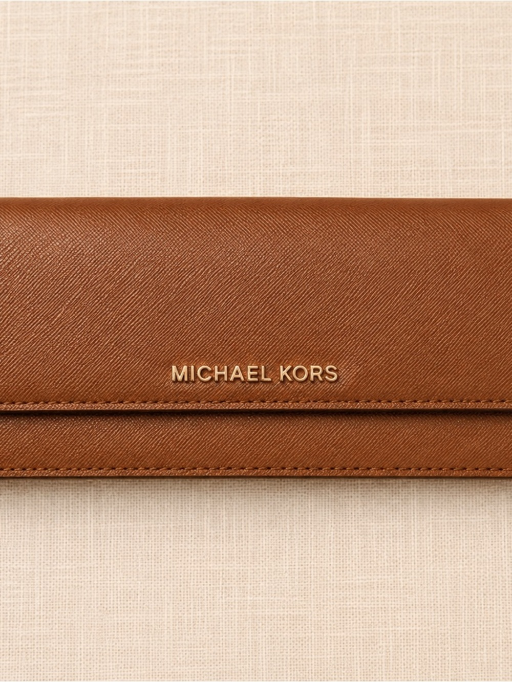 Michael Kors Brown Saffiano Leather Wallet Clutch